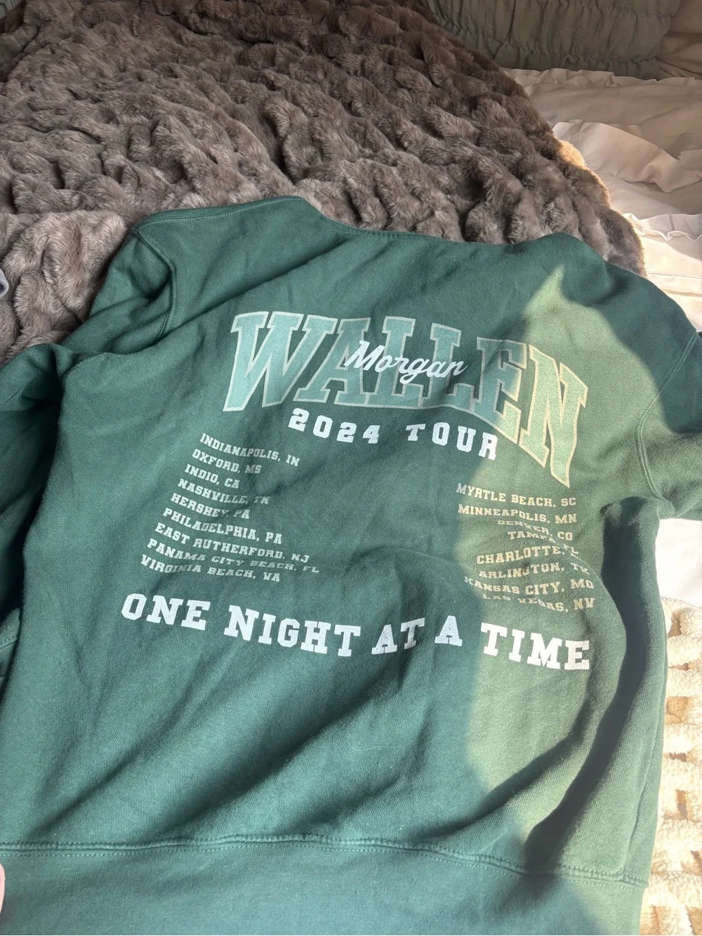 Green Graphic Morgan Wallen Pullover Hoodie Sweater - One Night At A Time